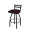 Holland Bar Stool Co 30" Low Back Swivel Bar Stool, Black Wrinkle, Canter Bordeaux Seat 41130BW005 - alternate 1
